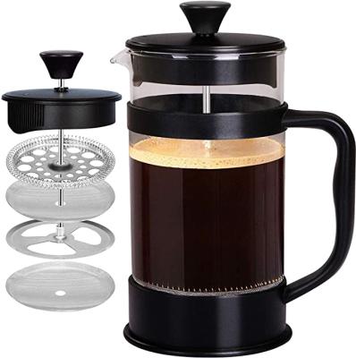 China WITH LID coffee French press, Black-1000 ml 1 liter 8 cups (34 oz) stainless steel plunger and heat resistant glass for sale