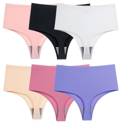 China Other Women's Underwear T-pants Ice Silk One-piece Briefs High Waist Underwear Abdominal Panties for sale