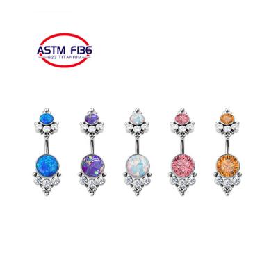 China FASHIONABLE Wholesale Top-Elf Women's Titanium Jewelry G23 ASTM F136 CZ Belly Piercing Rings Piercing Titanium Fine Jewelry Piercing Jewelry for sale