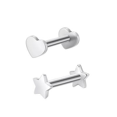 China Hiphop 2pcs G23 ASTM F136 Titanium Body Jewelry Stud Punch Sport Earring Fashion Jewelry Earrings Accessories For Women for sale