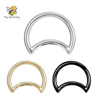 China Wholesale Hiphop 16G Titanium Septum Shape Moon G23 Fashion Nose Ring Waterproof Piercing Jewelry for sale