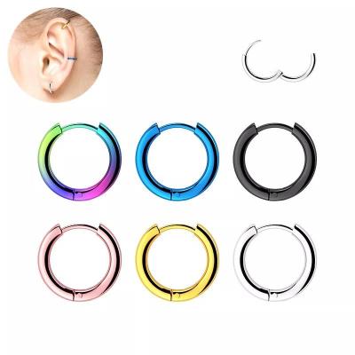 China Fashion Wholesale Circle Nose Septum Hiphop 316L Stainless Steel 316L Stainless Steel Silver Stud Earrings Piercing Jewelry for sale