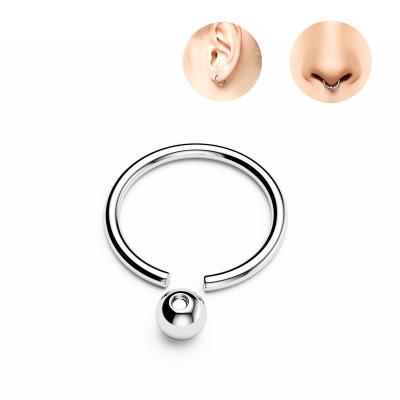 China Hiphop 316L Stainless Steel Nose Ring Bead Hoop Earring Jewelry Wholesale Fashion Jewelry Piercing Jewelry for sale