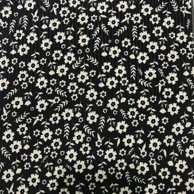 China Wholesale Comfortable 95% Polyester 5% Spandex 210Gsm White Flower Print Spandex Polyester Knitted Fabric For Garment for sale