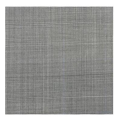 China Wool Blended Gray Blue 70% Wool 30% Polyester High Quality Comfortable Worsted Blended Wool Felt Check Fabric For Garment for sale