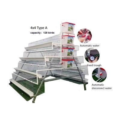 China Chicken Farms 4x4 Type A Home Chicken Pen Cage 200 Layers Farm For Layer Chickens for sale