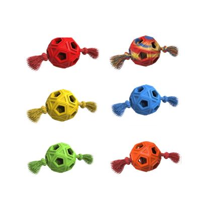 China Custom Eco Friendly Exercising Rubber Rope Toy Dog Chew Viable Factory Plush Interactive Squeaking Pet Toys for sale