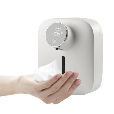 China temperature & Power Display/New Rechargeable Wall Mounted Smart Soap Dispenser Phone Induction Automatic Foaming Wash Soap Dispenser for sale