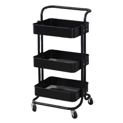 China 3 Tier Trolley Kitchen Storage Rolling Cart Sustainable Utility Home Organizer for sale