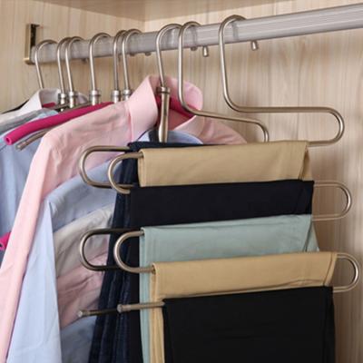 China Multifunctional practical universal 5 layers pants tie pants stretch hanger for pants for sale