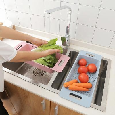 China Multifunctional Folding Kitchen Storage Sink Wash Drain Basket for sale