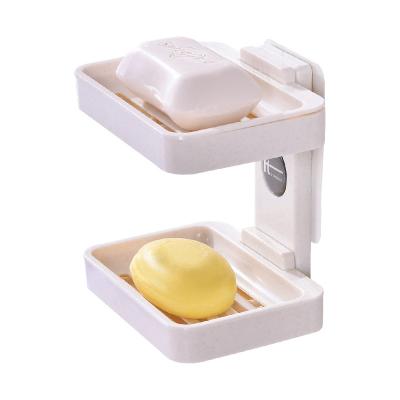 China Eco Friendly Removable Wall Mounted Soap Box Dish With Drain for sale