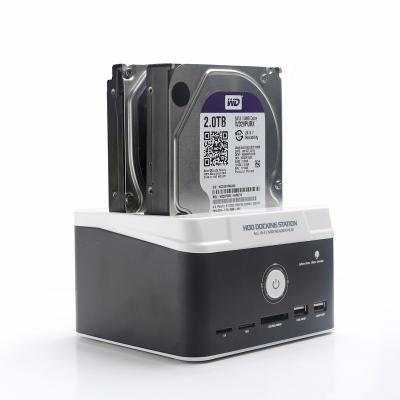 China Hot-selling ABS+Iron USB3.0 Frame to IDE/SATA Dual-Disk Multi-Function Hard Disk Base for sale