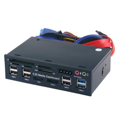 China ABS Customized Dashboard 5.25 Inch Media Front Panel USB SATA Ports For Muiti Function Read Card for sale