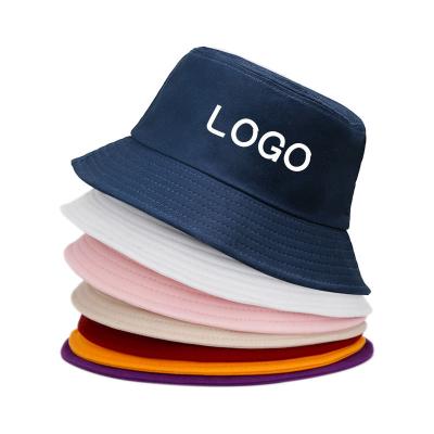 China Bucket hats Adult Cotton Wholesale Bucket Hats Custom Logo Wide Brim Bucket Hat Men Blank Fisherman Hat Customizable for sale