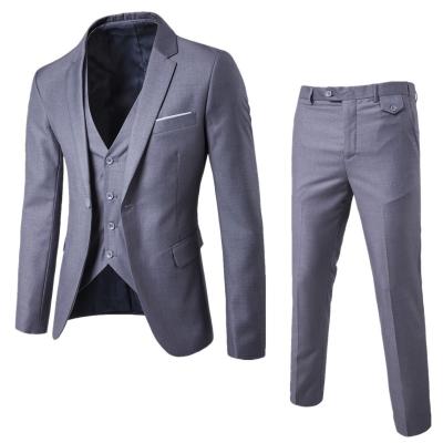 China Anti-wrinkle 9 Color S-5XL (jacket+pant+vest) Men's Wedding Suit Luxury Slim Fit Blazers Formal Party Wear Business Casual 3 Piece Set EXF001 for sale