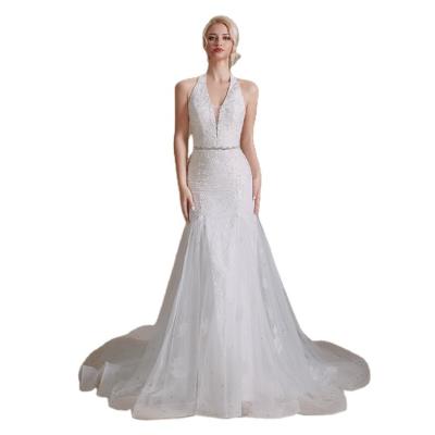 China Factory wholesale price bridal luxury small bridesmaid ball gown anti-static elegant tailed wedding dress for sale