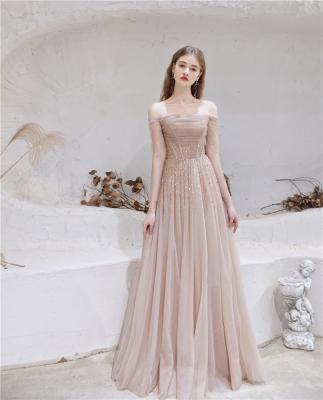 China Factory Price Chinese Anti-Static Pink Evening Dress Professional Manufacturer For Sale for sale