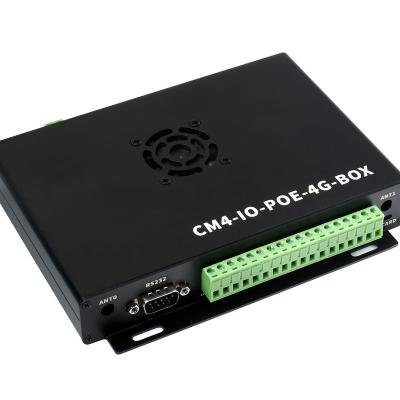 China Waveshare Industrial IoT Mini Computer on Raspberry Pi 4 Compute Module (Not Included) PoE, 5G/4G, Metal Case, Fan for sale