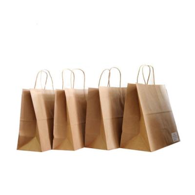 China Recyclable Gift Paper Bag Custom Labeled Kraft Paper Takeout Bag for sale