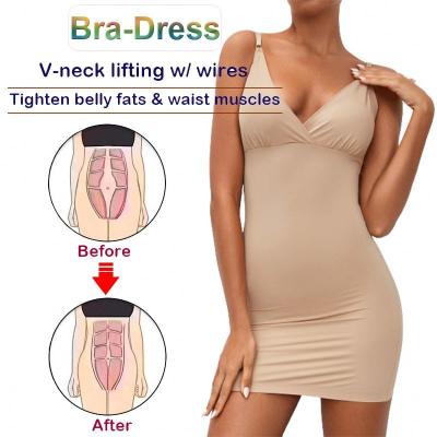 China OEM/ODM Ladymate Control Breathable Ladymate Vestido Shaper Cuerpo Nightgowns Dress With Padded Bra Body Shaping Shapewear Body Slips for sale