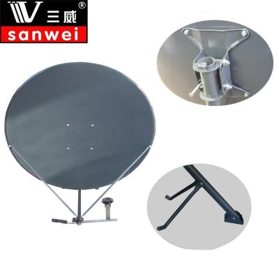 China Steel ku band 90cm satellite dish antenna with multi lnb bracket with rolled edge for sale