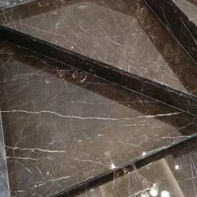 China Modern Cafe Brown Marble Tiny Tile Slabs Blocks Countertops Fountain Column Saint Laurent Brown Tiny Marble Brown for sale