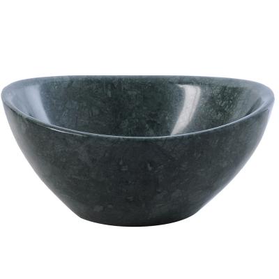 China Nordic Modern Kitchen Accessories Fruit Rolls Fruit Bowl Hotel Fruit Salad Bowl Dinnerware Round Home Decorative Marble Serving Tray for sale