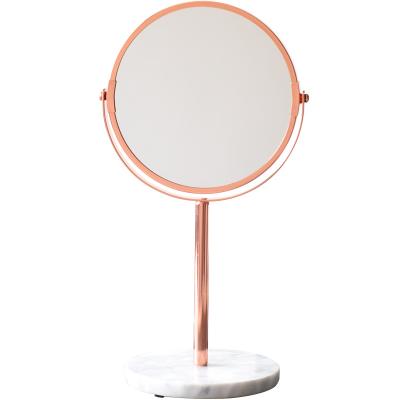 China Modern Customized Office Mirror Makeup Beauty Mirror Retro Dressing Table High-definition Double-Sided Hotel Marble Desk Mirror for sale