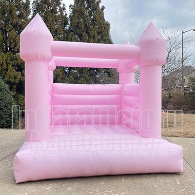 China Pastel Pink Moon Bounce Castle Bouncer Pastel Pink Inflatable Kids PVC Moon Bounce House for sale