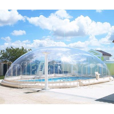 China 0.6mm/0.9mm PVC Tarpaulin Durable Custom Inflatable Swimming Pool Cover Transparent for sale