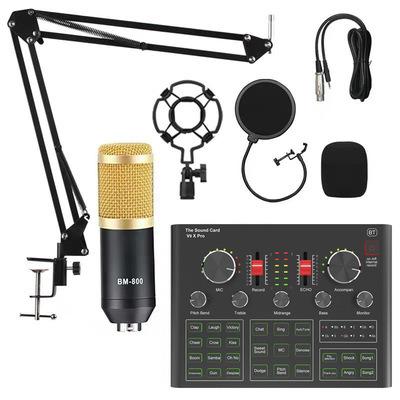 China Professional home studio audio interface recording bm-800 external live karaoke MIC V9 sound card for condenser microphone for sale