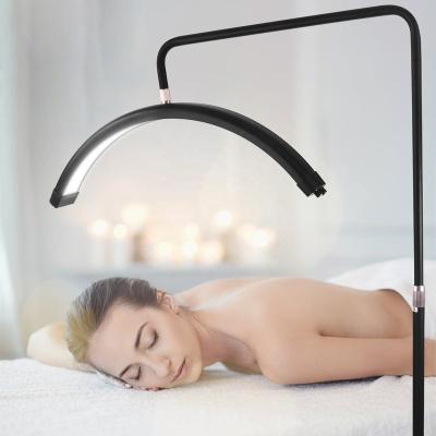 China Professional Adjustable Tempurate Phone Holder LED Lash Light Moon Light 40W Half Ring Light Lamp With Color Stand For Makeup Beauty Salons Eyebrow Tattoo for sale