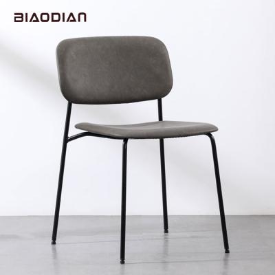 China Free Sample Modern Design Real Italian Leather Dining Chair for sale