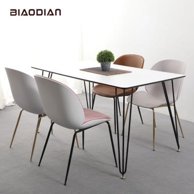 China New Design Dining Room Furniture Rectangle Convertible Dining Table Modern MDF Dining Set for sale