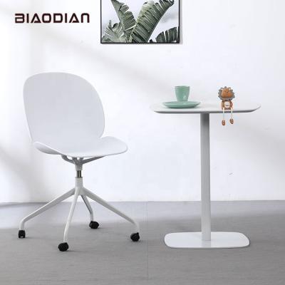 China High Quality Modern Adjustable Swivel Adjustable White Design Office (Height) Armless Plastic Chairs for sale