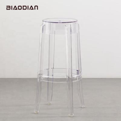 China Clear Modern Hot Sale Acrylic Crystal PC Plastic Transparent Bar Stool for sale