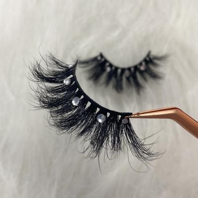 China Wholesale good quality other 3d real mink band lashes v25 mm full seller eyelash fancy fluffy curl with diamonds butterflies for sale