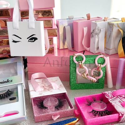 China Wholesale good quality 3d mink lashes seller private labels fluffy lashbox make your own brand custom lash bag packaging with your logo for sale