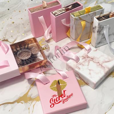 China Wholesale good quality natural mink eyelash boxes 3d 20mm private label logo lint custom logo lint packaging gift bags for sale