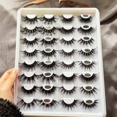 China 25mm Mink Lashes 3d Mink Lashes Full Strip Lashes Natural Mink Lashes Fluffy Wholesale High Quality Good Sellers for sale