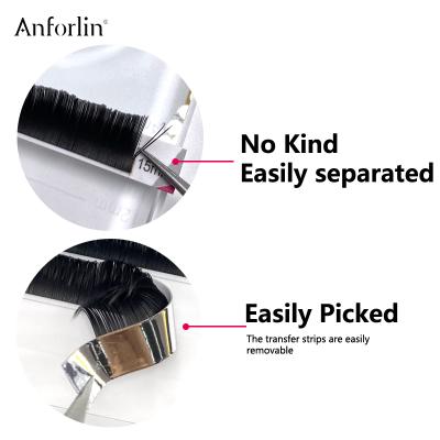 China Easy Blooming Anforlin Korea Fans Eyelash Extension Trays Supplies Quality Private Label Light Bulk Silk Eyelash Extension for sale