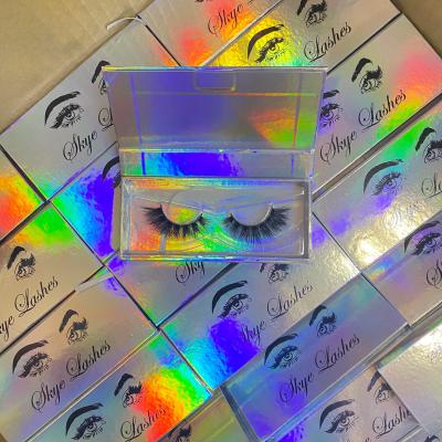 China Good quality full strip lashes 2020 wholesale false 3d mink eyelashes vendor private label custom eyelash packaging box for sale