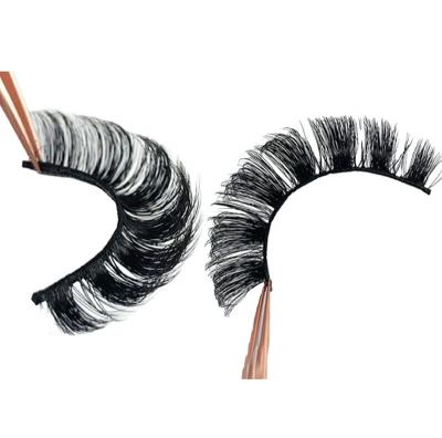 China Free Samples 3d False Mink Lashes Box Packaging Seller D Russian Custom Russian Full Loop Good Quality Strip Lashes for sale