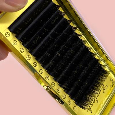 China PBT Fiber Volume Light Wick Extension Private Label Easy Fanning Silky 0.03 Fiber Eyelash Extension 0.05 0.07 for sale