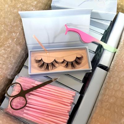 China Good quality anforlin eyelash wholesale seller customized boxes 3d full strip lashes packaging eye lashesh set with tweezers for sale