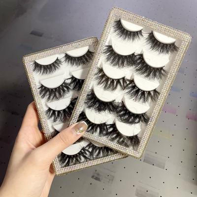 China 2021 High Quality New Arrivals Full Strip Dramatic Mink Eyelash Seller Wholesale Lint Box 25mm Lint Customized Boxes Lashbook Packaging for sale