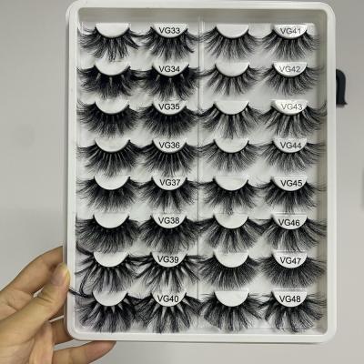 China Wholesale Good Quality Private Label 3d Faux Mink Natural Eyelashes Vegan Mink Strip Full Eyelashes Tray Supplies for sale