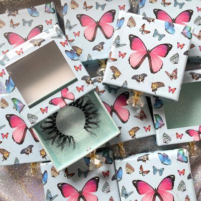 China 100% Top Quality Diamond Eyelash Boxes Customized Handmade 25mm Mink Eyelash Dispensers Packing 25mm False Mink Eyelash Seller for sale