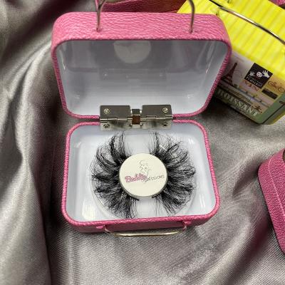 China Mink lashes3d wholesaler good quality custom 25mm 3d private label suitcase cute eyelash packaging box for sale